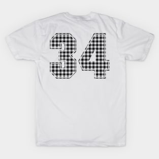 Plaid Number - 34 - Dark T-Shirt